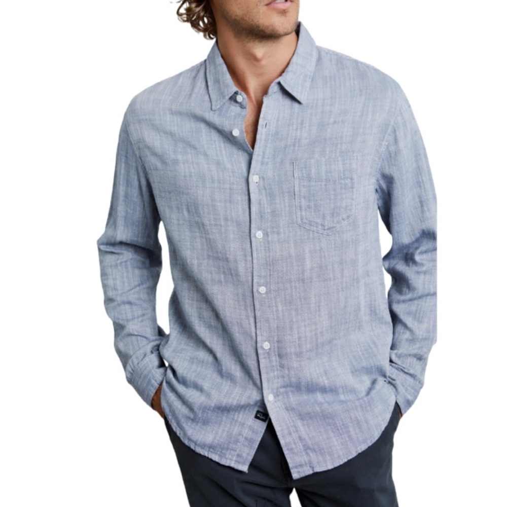 RAILS | Men’s Wyatt Blue Cotton Chambray Button Down Shirt Top Size Large